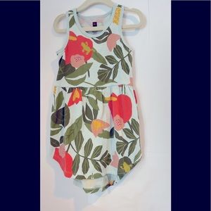 Ice blue dress with big floral pattern. Tea collection. Sz 4. Great condition.